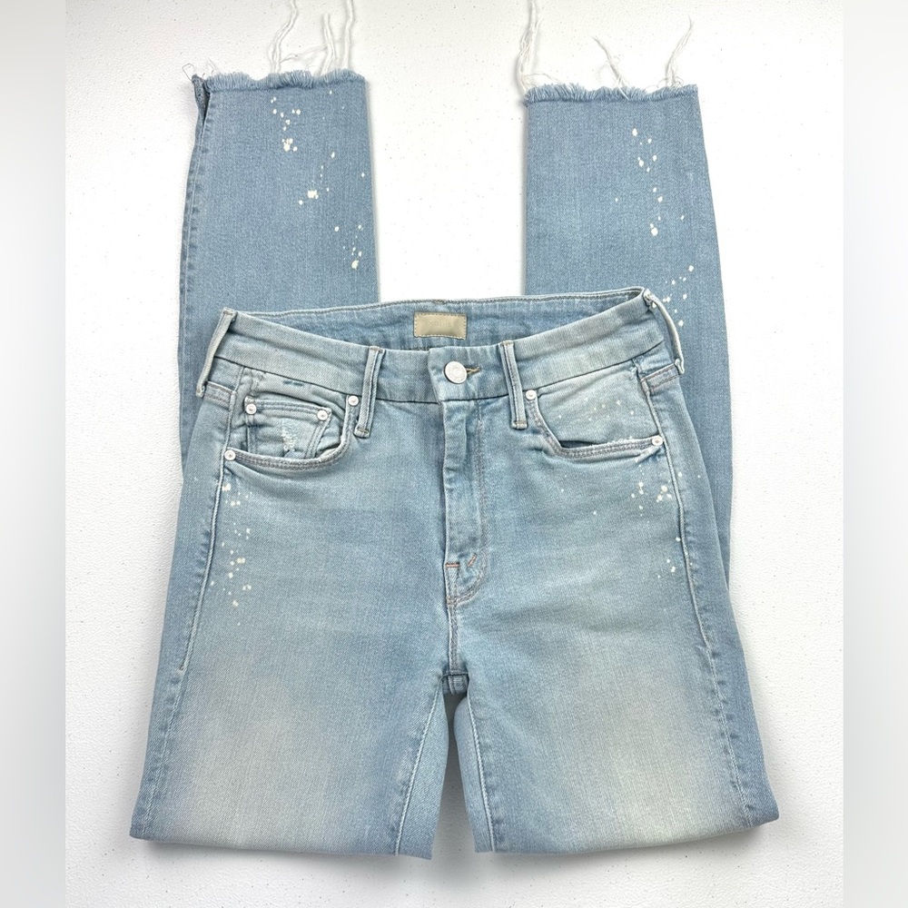 Mother Jeans The Looker Sacred Slit Ankle Size 24 Nice Shot Ligth Wash Denim